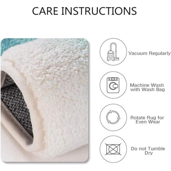 Marble Pattern Round Area Rug - 4' Diameter Faux Wool Non-Slip Area Rug - Picture 7 of 8